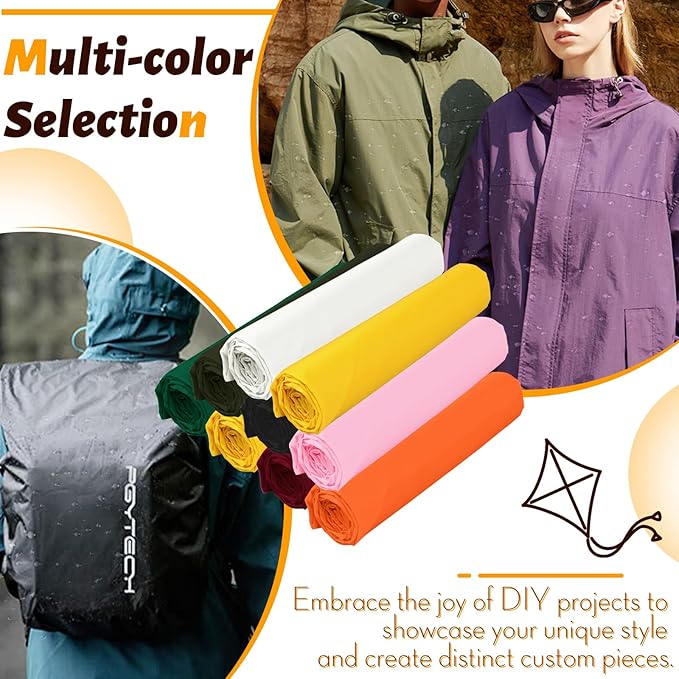 Vonty Waterproof Ripstop Nylon Fabric - 60 Inch Wide(3 Yard), Yellow, Lightweight, Water & Wind Resistant, Ideal for DIY Projects