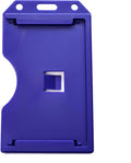 2 Pack - Heavy Duty 2-Sided Rigid Multi Card Holder - Hard Plastic Vertical ID Badge Holders for 2 Standard or Thick Prox Cards, Fuel Card, CAC, Work Badge, or Credit Cards by Specialist ID (Blue)