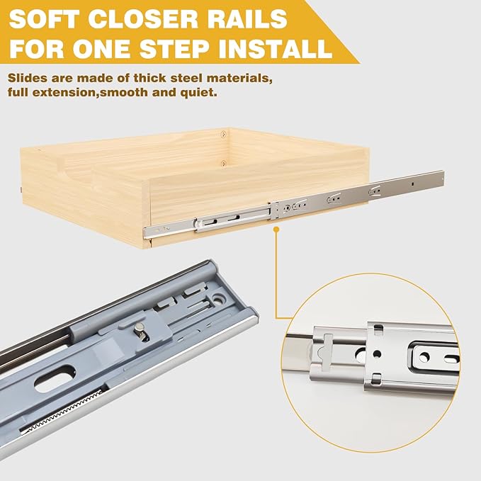 Pull Out Cabinet Organizer, 26''W×21''D×16''H Soft Close Slide Out Wooden Pull out Drawers, Double Tier Slide out Wood Cabinet Organizer, for Base Cabinet Organization in Kitchen, Pantry, Bathroom