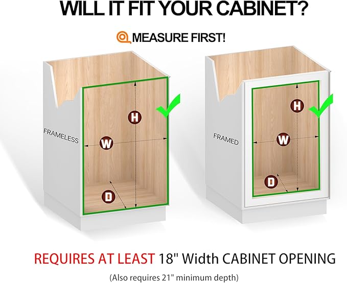JOWBOOW Cabinet Pull Out Shelves (17" W x 21" D), Heavy-Duty Premium Collection Slide Out Shelves, Metal Roll Out Shelves for Kitchen Cabinets, Anti-Rust Chrome Finish