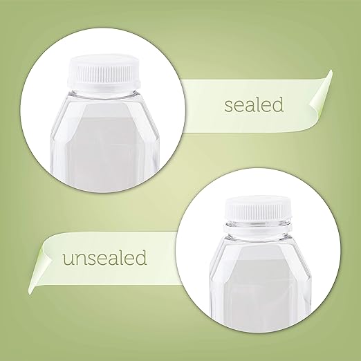 Disposable Juice Container with Caps, 12 Oz Reusable, Clear & Empty Smoothie Bottle For Grab & Go Drink & Juicing Journey, 48 Pack BPA-Free Plastic Water Bottles, Handy, Leak-Proof Beverage Containers