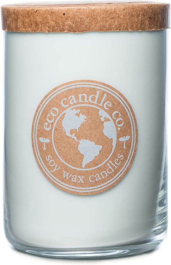 ECO CANDLE CO. Recycled Candle, Spa Day, 26 oz. - Scents of Flowers, Musk, Melon, Citrus, & Ocean Air - 100% Soy Wax, No Lead, Kraft Paper Label & Lid, Hand Poured, Phthalate Free
