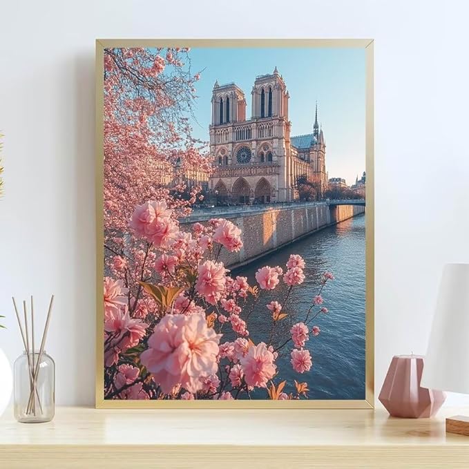 Diamond Painting Kits for Adults Flower Diamond Painting Kits Church 5D Full Square Drill Strass Crystal Crafts for Adults DIY Art Kit for Beginner, Home Wall Art, Gifts for Women 32x47in 5-Q6516Q