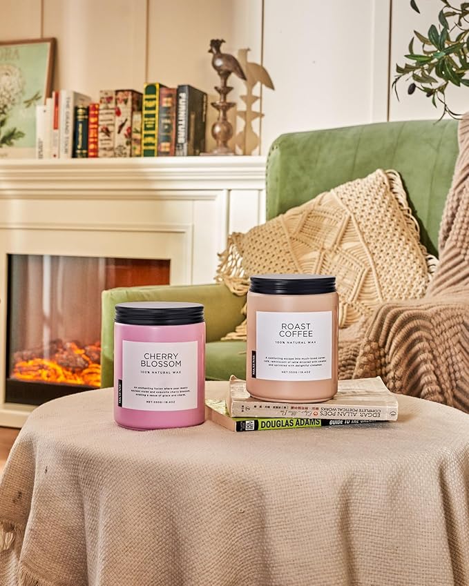 M&SENSE Coffee Scented Candles for Home, 19.4oz Soy Candles Non Toxic, 110 Hours Long Lasting Slow Burn, Home Smelling for Stress Relief Relaxation, Housewarming Gifts for Kitchen & Women Men