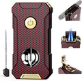 5-in-1 Torch Lighter with Cutter, Punch, Holder, and Draw Enhancer Tool, Adjustable Dual Jet Flames, Trendy Gift for Men, Refillable Butane Lighter, Rechargeable Lighters for Candle, Travel Outdoors