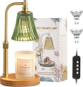 Hong-in Green Candle Warmer Lamp with Timer Dimmable,Birthday Gifts for Women,Adjustable Height Wax Melt Warmer for Jar Candles,House Warming Gifts New Home,Ideal for Office,Dorm,Bedroom Home Decor