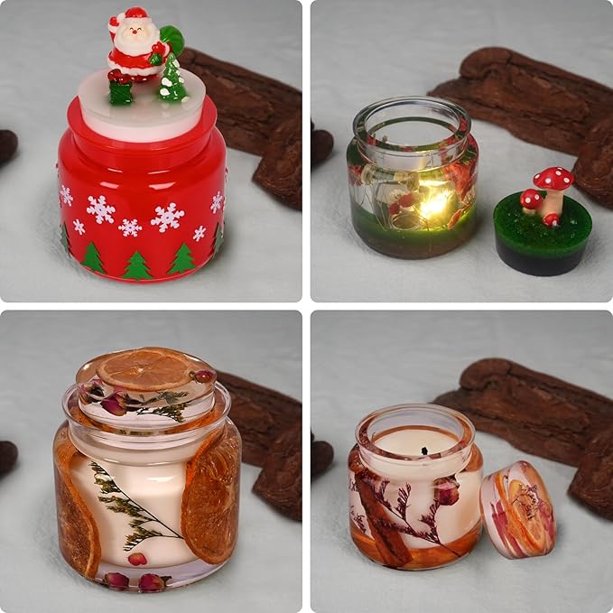 Actvty Jar Silicone Molds, Jar Resin Mold with Lids, 2 Sets of Candle Jar Molds of Different Sizes, Epoxy Resin Casting Mold for DIY Jewelry Storage Box, Candle Jar, Craft Gifts
