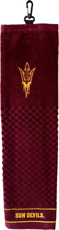 Team Golf NCAA Arizona State Sun Devils Embroidered Golf Towel, Checkered Scrubber Design, Embroidered Logo (Pack of 6)
