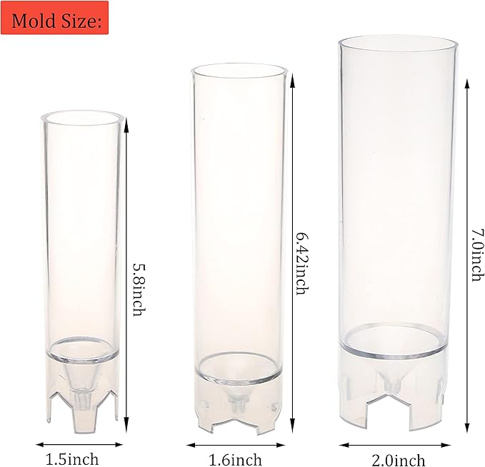 MILIVIXAY 3PCS Pillar Candle Molds for Candle Making with Candle Wicks Kit.