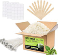 DINGPAI Soy Wax for Candle Making, 5LB Organic Soy Candle Wax Flakes Natural Candle Making Supplies,50 Cotton Wicks,50 Wick Stickers,10 Wick Holders
