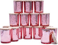 SHOWIN Thick Candle Jars for Making Candles 16 Pcs, 7 OZ Empty Jars with Wood Lids for Candle Making, Sample Container, Rose Pink