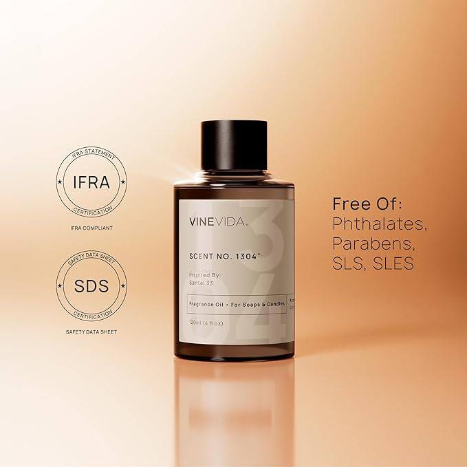 VINEVIDA [4oz] NO. 64 Fragrance Oil for Candle Making - Made in USA Oil Scents - Scents for Soap Making - Candle Fragrance Oil