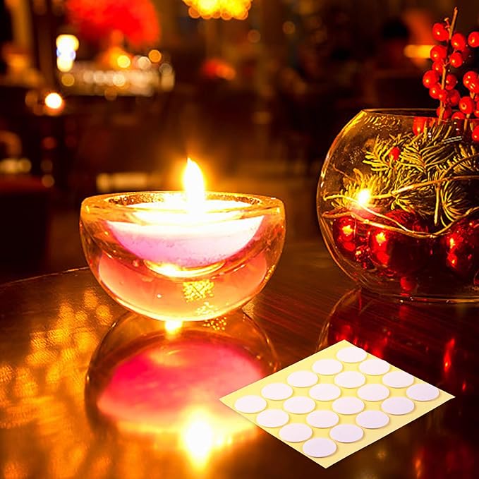 1080pcs Candle Wick Stickers, Heat Resistance Double-Sided Stickers for Candle Making, Adhere Steady in Hot Wax Stickers for Candle Making