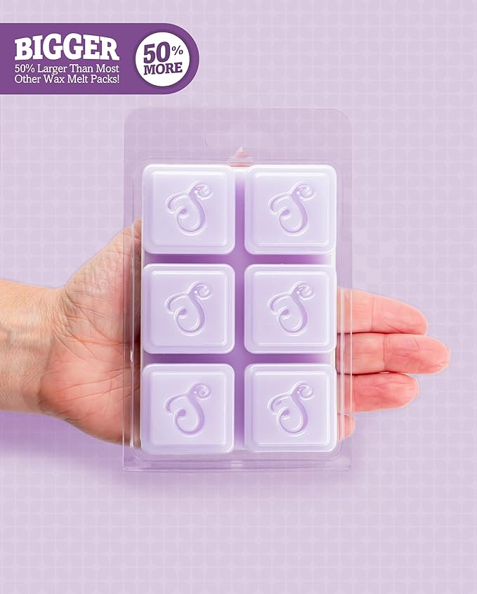 Pure English Lavender Wax Melts Multi Pack - Formula 117 - 2 Highly Scented 3 Oz. Bars (6 Oz. Total) - Made With Essential & Natural Oils - Flower & Floral Air Freshener Cubes Collection