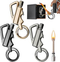 Permanent Match Infinity Lighter with Multitool Keychain Bottle Opener, Waterproof Reusable Windproof Matchstick Fire Starter for Camping, Hiking, Survival, Outdoor Use (B+G+S)