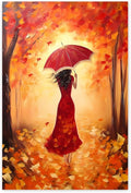 GUAIEUW 5D DIY Diamond Painting Kits for Adults - Autumn Beautiful Woman Diamond Painting, Full Round Diamond Canvas Diamond Art by Numbers Painting Kit Gift, Home Wall Decor 16x24 Inch