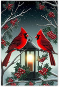 GUAIEUW Candle Flame Red Bird Diamond Painting Kit for Adults, Full Round Diamond Cardinal Bird 5D Diamond Painting DIY Art Crafts for Winter Home Wall Decor Holiday Gift 16x24 Inch