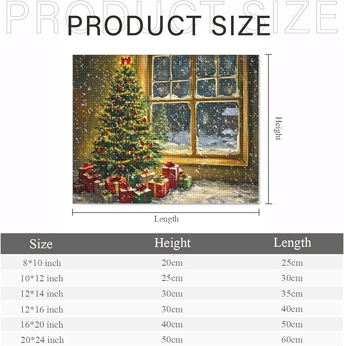 IMLQJES Christmas Tree Diamond Painting Kits - Winter Diamond Art Kit for Adults - Christmas Tree by The Window 5D Full Square Drill Gem Art - Christmas Diamond Art Kits 16x20 Inch