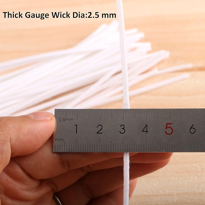 MILIVIXAY 100pcs 12 inch Candle Wicks-Pre-Waxed-Candle Wicks for Candle Making.