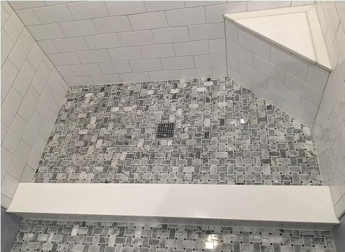 Super White Engineered Marble Threshold for Shower Curb, Bathroom Vanity Backsplash, Window Sill, Door Transitions (4" x 48")