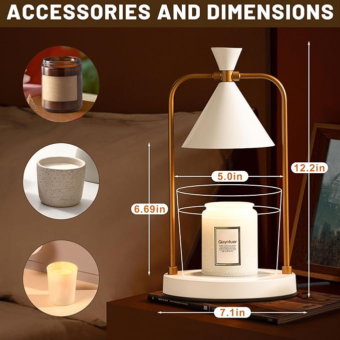 Candle Warmer Lamp with Timer Dimmer, Birthday Gifts for Women Mom, House Warming Gifts New Home Room Decor, Plug-in Operated Wax Melt Warmer for Scented Jar Candles