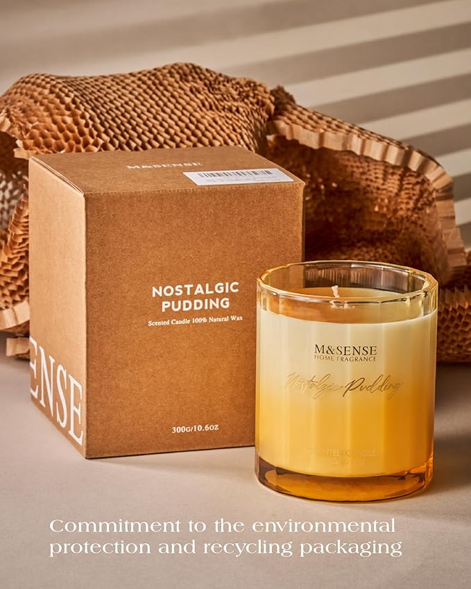 M&SENSE Bamboo Candle for Spring Scented 10.6oz 60H Burn Time, Natural Soy Wax Aromatherapy Candle Highly Scented Long Lasting, Home Fragrance Housewarming Gifts New Home Gift Ideas