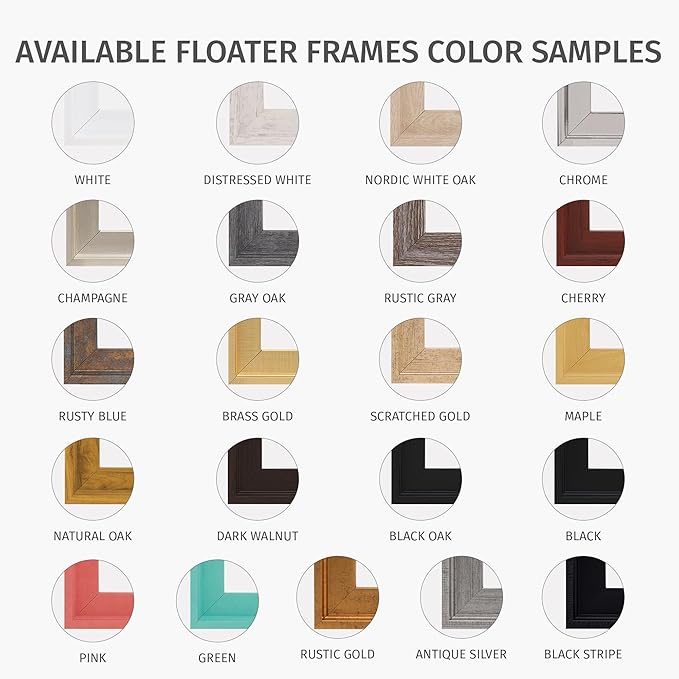 PIXY CANVAS Floater Frame 14x14 for 3/4 (0.75) inch Deep Canvas Paintings/Canvas Prints/Wood Canvas Panels/Wall Art/Wall Decor/Home Decor/Artwork (Rustic Gray, 14 x 14 inch, Square)