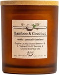 Bamboo Coconut Organic Beeswax Candle | 2 Ingredients | 100% Pure Beeswax Candles, Non Toxic, Natural, Organic Candles, Beeswax Candles Scented, Non Toxic Candles, 80 Hour, 14oz