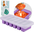 SHIKORI Silicone Freezer Molds With Lids, Easy Meal Prep Container and Kitchen Storage Solution, Silicone Molds for Food, Soup, Smoothie Storage and More (Purple-6 Cup)