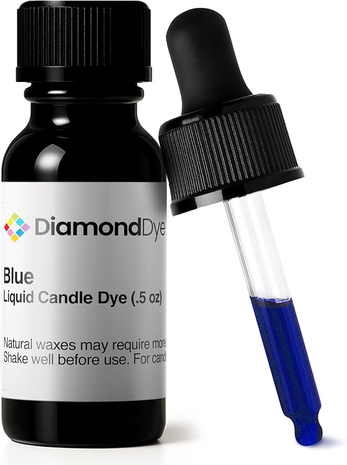 Blue Liquid Candle Dye (.5 oz) - Made in the USA - Safe and Easy to Use - Pure and Simple Ingredients - Candle Making Supplies for Soy, Paraffin, Palm or Gel Wax - 10 Vibrant Colors to Choose from