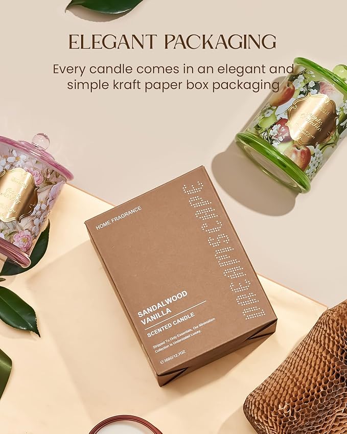 M&SENSE Citrus Candles for Home Scented, Natural Organic Soy Candle 12.7oz 75 Hour Long Lasting Slow Burning, Mandarin Fragrant Double Wick Jar Candle Fresh Smelling for Bathroom