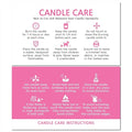200 pack - Premium Handmade Candle Care Instruction Cards Pink 2x3.5 in, Small Business | Soy Bees Wax Melt, Candle Makers, Making Supplies Kit Set, Containers, Jars, Pot, Package