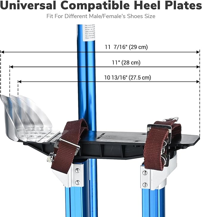Yescom Drywall Stilts 36" - 50" Adjustable Aluminum Drywall Tools with Comfort Leg Pads for Sheetrock Painting Parade Costume Cleaning String Light Decor - Blue