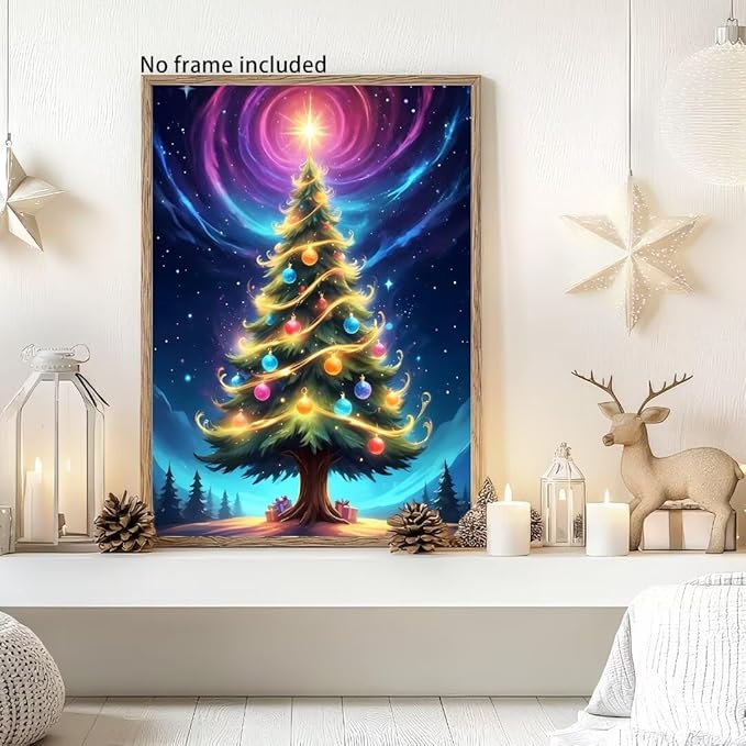 QZOTRXI Christmas Tree Diamond Painting Kits for Adults - Magic Christmas Tree Diamond Art DIY 5D Full Round Drill Crystal Rhinestone Arts and Crafts for Home Wall Decor 20x24 Inch