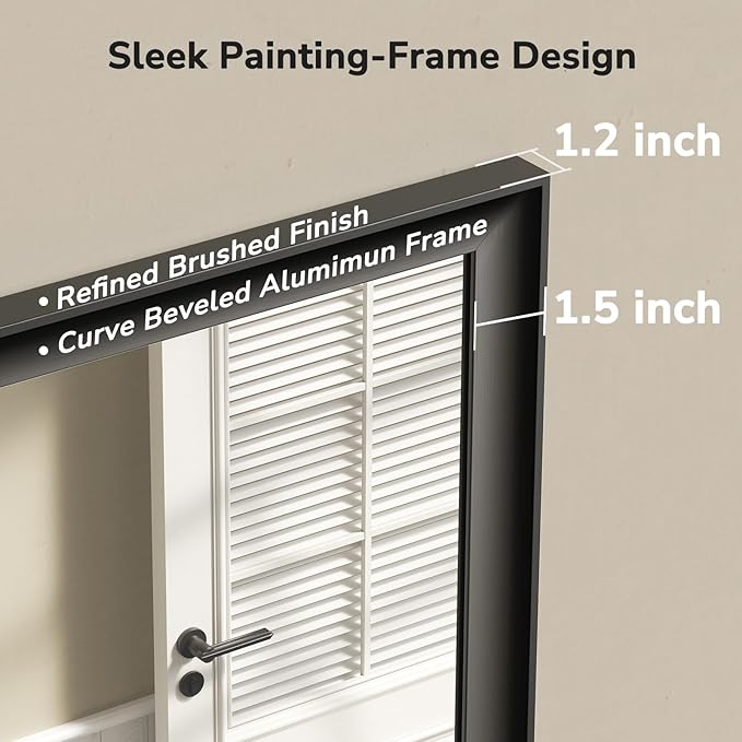 USHOWER Black Bathroom Mirrors for Over Sink 22x30 Inch, Metal Framed Rectangle Vanity Mirror for Wall, Bedroom, Living Room, Entryway, Farmhouse, Anti-Rust, HD Tempered Glass, Horizontal/Vertical