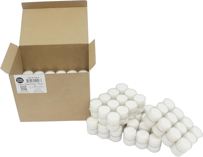 Stonebriar Bulk 24 Pack Unscented Smokeless Long Burning Clear Cup Tea Light Candles with 6 to 7 Hour Extended Burn Time