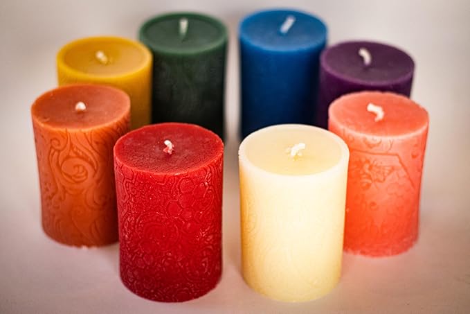 BeeTheLight Beeswax Pillar Candle - 100% Pure Bees Wax - Choose Your Size and Color - 54 Hour Burn Time - Fits 3x4 Holders - Unscented - Natural Light Honey Scent (Cloud White, Medium)