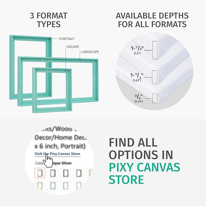 Pixy Canvas Floater Frame 14x20 for 1-1/2 (1.5) inch Deep Canvas Paintings/Canvas Prints/Wood Canvas Panels/Wall Art/Wall Decor/Home Decor/Artwork (Rustic Gray, 14 x 20 inch, Portrait)