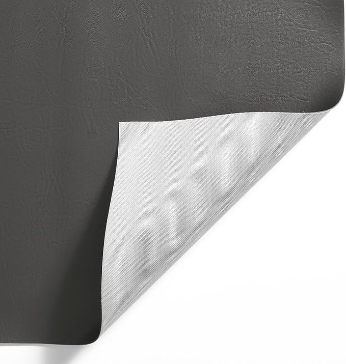 Ottertex Vinyl Fabric Faux Leather Pleather Upholstery 54" Wide by The Yard (5 Yard, Grey)