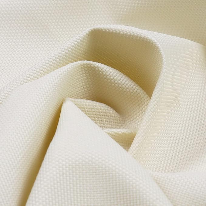Soft Waterproof Canvas Fabric PU Backing, 600 Denier Ripstop UV Protection 80 x 60 Inch Canvas Cordura Fabric for Outdoor/Indoor, DIY Crafts, Bags, Awning, Marine, Furniture Cover(Ivory)