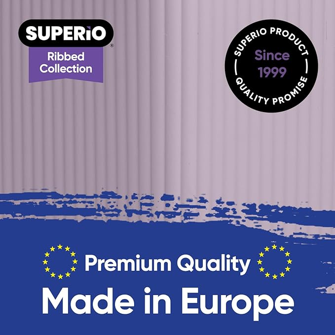 Superio Ribbed Collection - Decorative Plastic Basket Open Home Storage Bins Organizer, Medium Lilac Purple (1 Pack) Container Boxes for Organizing Closet Storage Bins for Shelves 5 Liter