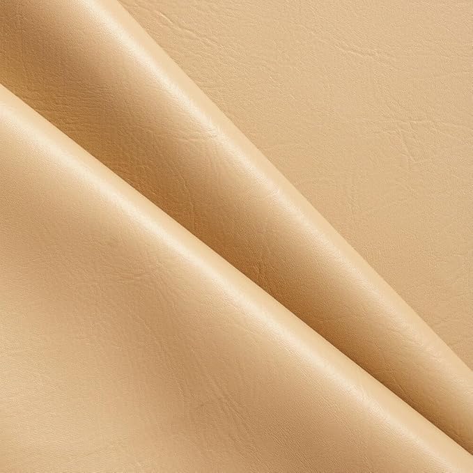 Ottertex Vinyl Fabric Faux Leather Pleather Upholstery 54" Wide by The Yard (1 Yard, Khaki)