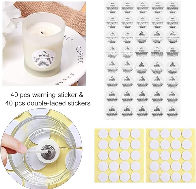 460 PCS Wooden Candle Wicks for Candle Making 200pcs Natural Candle Wood Wicks with 100 Stands Wick Stickers Candle Cores for DIY Candle Making Craft