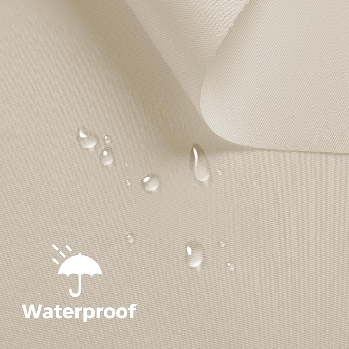 Nylon Fabric, 58"W 420D Waterproof Fabric 1 Yard Ripstop Nylon Material Outdoor Upholstery Twill Sewing Material for Patio Chair, Lining, Cushion, Purse, Tote Bag, Tent, Tarp Cover, DIY Project Ivory