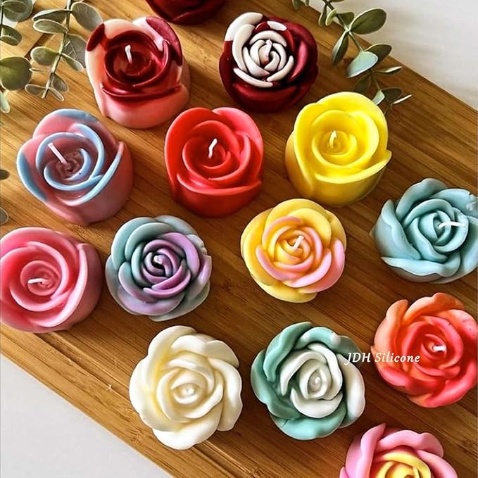 3 PCS Rose Silicone Molds Soap 3D Flower Mold Candle Mold Clay Resin Molds for DIY Handmade Soaps, Candle Gifts, Resin Crafts, Ice Cubes, Chocolate and Home Decorations