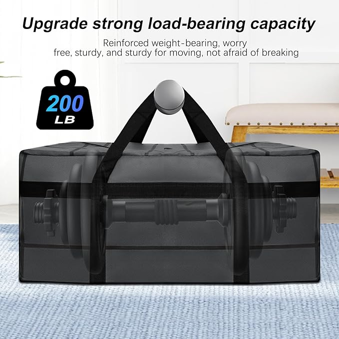 6Pack Extra Large Heavy Duty Moving Bags with Zippers & Reinforced Handles Heavy-Duty Storage Totes – Moving Boxes for Clothes, College Supplies, and Moving – Waterproof & Foldable (Extra Large)