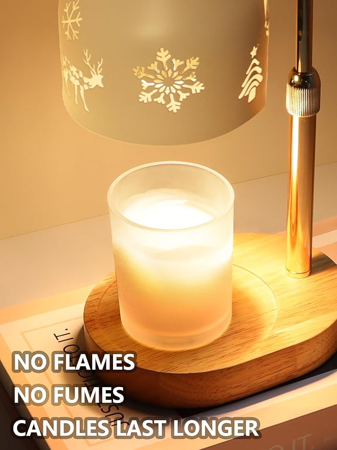 Lukasa, Christmas Candle Warmer Lamp, with Timer and Dimmer, Adjustable Height Candle Lamp, Wax Melt Warmer for Scented Jar Candles, for Women Mom Girls Teens Adults