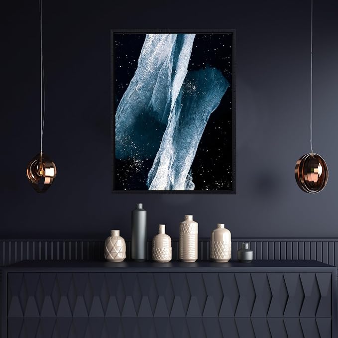 Pixy Canvas Floater Frame 20x36 for 3/4 (0.75) inch Deep Canvas Paintings/Canvas Prints/Wood Canvas Panels/Wall Art/Wall Decor/Home Decor/Artwork (Black Stripe, 20 x 36 inch, Portrait)