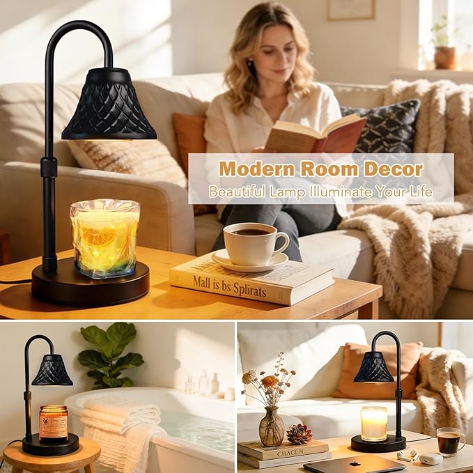 Banbanda Adjustable Candle Warmer Lamp with Timer: Birthday Gifts for Women fits All Candle Jar Home Decor - Wax Warmer for Scented Wax Gifts for Women