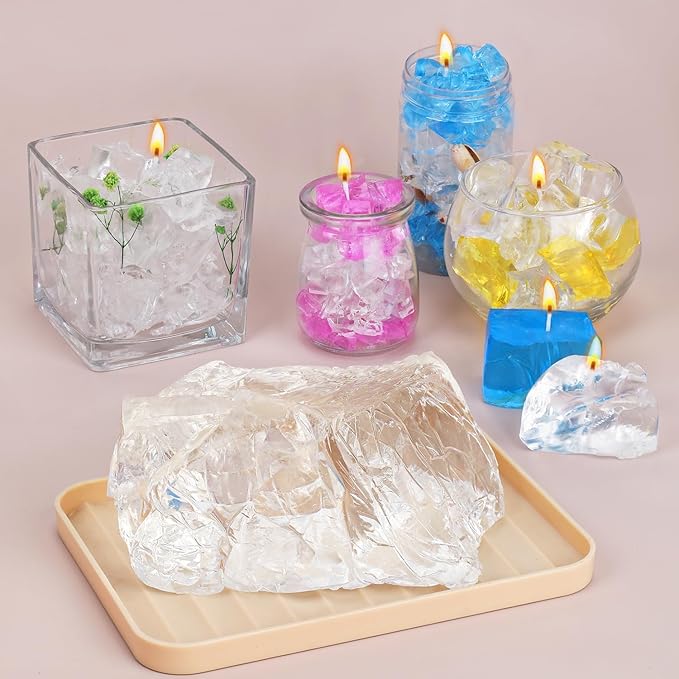 Clear Wax for Candle Making-DIY Aromatherapy Candle Making Gel raw Materials, can add Dried Flowers/Fragrance, smokeless Safe Candle Materials, Birthday Christmas Gift Decoration (Transparently)
